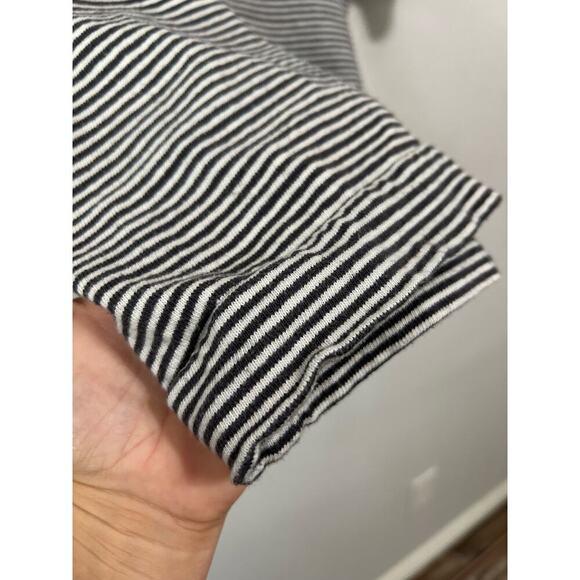 Loft Striped Short Sleeve Embroidered Lovely Blouse Size M - Picture 8 of 16